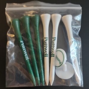 Green and White Golf Tees
